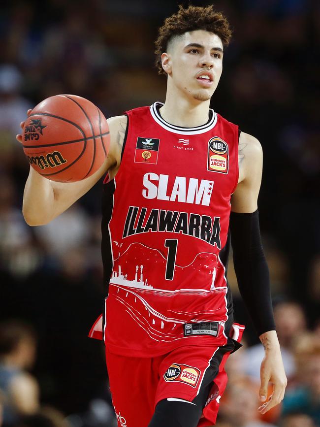 LaMelo Ball made the unprecedented move of playing his final year before the NBA draft in Australia. Picture: Getty Images