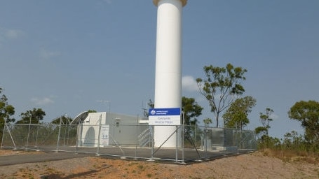 The Bureau of Meteorology’s Townsville radar at Hervey Range. Picture: Bureau of Meteorology