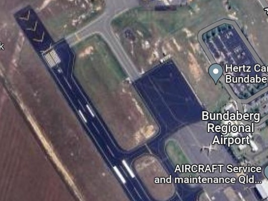 Satellite image of Bundaberg Airport.