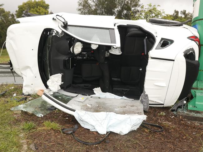 What remains of a car following a horror crash in Morayfield ealier this week. Picture: Queensland Police Service