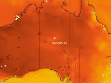 Heat australia map for Melissa's weather story