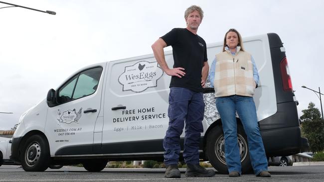 Wes and Amanda Humpage’s business WesEggs has been given a lifeline after they were ordered not to sell their eggs during an avian influenza. Picture: Mark Wilson