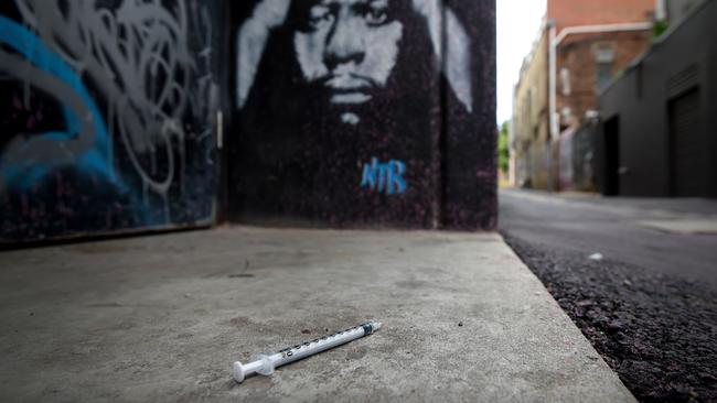 A laneway off Little Grey St, St. Kilda where residents have reported an increase in crime, drug use, assaults and thefts since The Gatwick closed. Picture: Penny Stephens