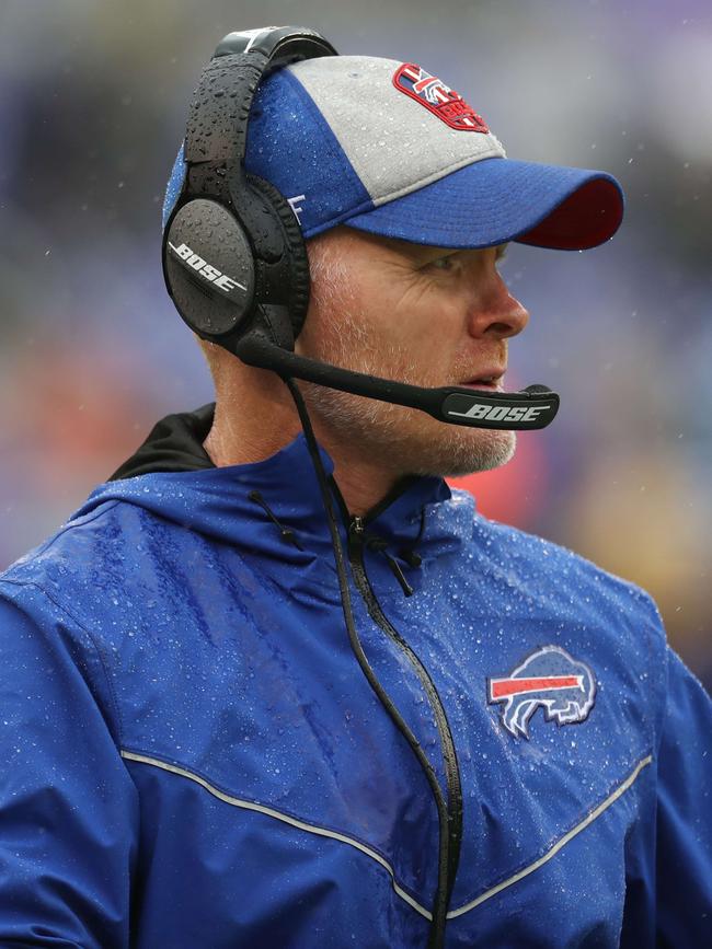 Bills head Coach Sean McDermott looks on during the rout. Picture: AFP