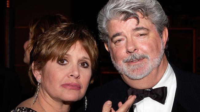 Carrie Fisher and director George Lucas in 2005.