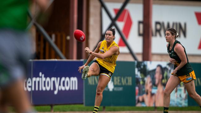 Mickayla Ward in the St Mary's vs Nightcliff Tigers 2023-24 NTFL women's qualifying final. Picture: Pema Tamang Pakhrin