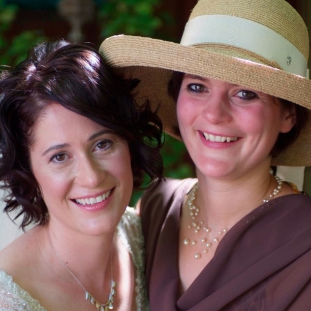 Charlotte Coory and her sister (right) who inspired her inclusive clothing store, Hello Yello