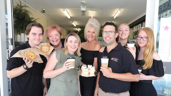 Staff members L to R: Zach Mansfield, Ella Beischer, Amelia Gow, Cheryl McMillan, Brett Casey, Cathy Jane-Bagnall, Ally Robinson. Picture: Glenn Hampson