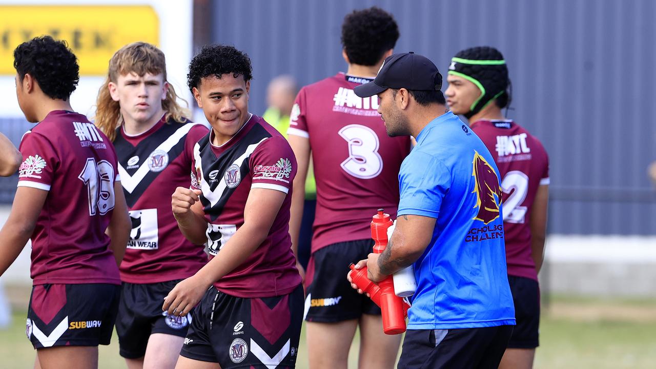 Former NRL star Issac Luke running the water at Marsden SHS – he will now be head coach in 2024. Picture: Adam Head