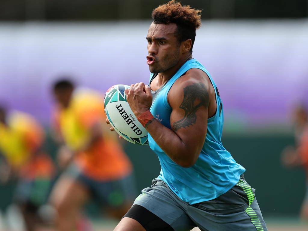 Will Genia of Australia makes a break during an Australian Wallabies training session at Odawara Stadium on September 11, 2019 in Odawara, Kanagawa, Japan. (Photo by Dan Mullan/Getty Images)