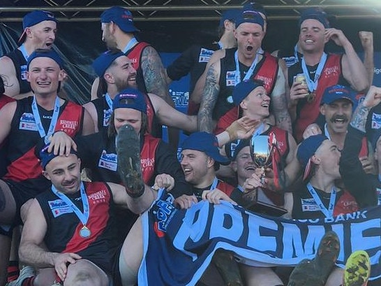 Riddell celebrates its 2024 RDFNL premiership.