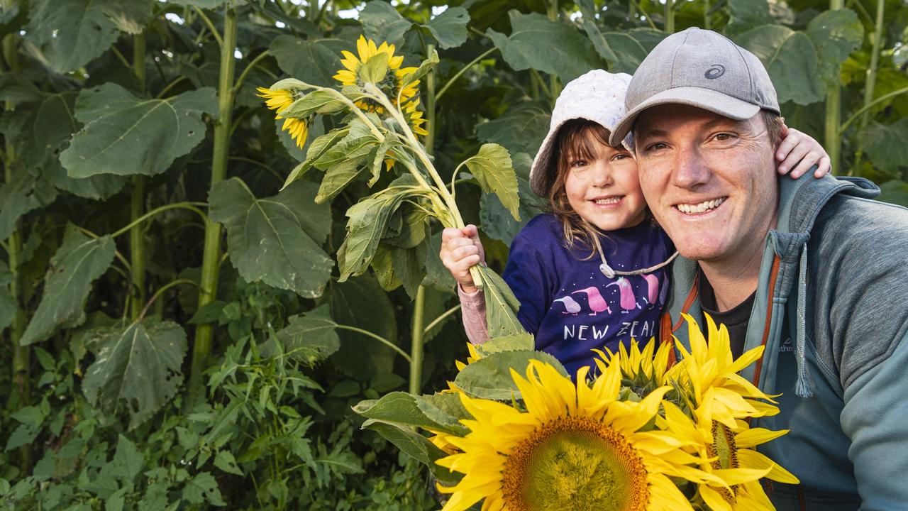 Josephine and Joshua Macgregor at the picnic with the sunflowers event hosted by Ten Chain Farm, Saturday, June 8, 2024. Picture: Kevin Farmer