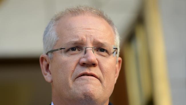 CANBERRA, AUSTRALIA - MAY 26: Australian Prime Minister Scott Morrison talks to the media at a press conference announcing his new Cabinet at Parliament House on May 26, 2019 in Canberra, Australia. Arthur Sinodinos is to become the next ambassador to the US. (Photo by Tracey Nearmy/Getty Images)