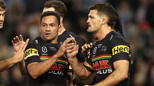 Api Koroisau and Nathan Cleary are back for the Panthers. Picture: Ashley Feder/Getty Images