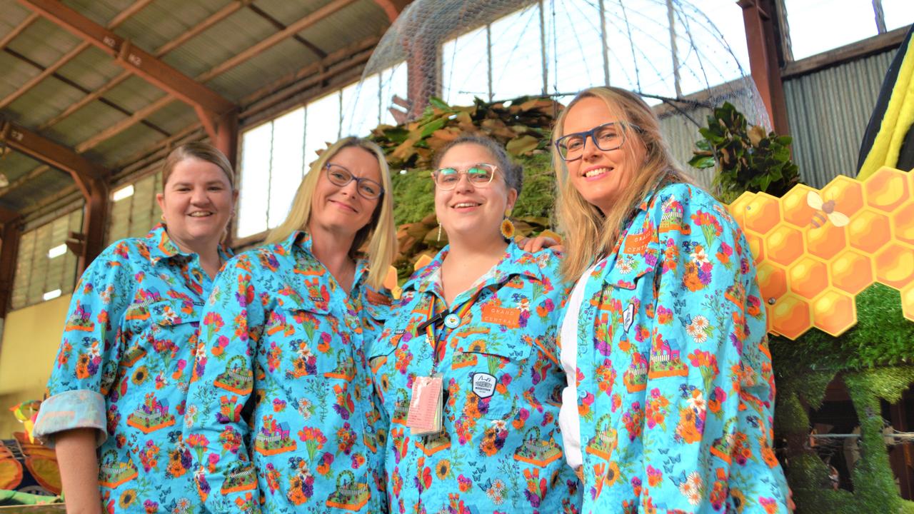 Participating in the 2023 Toowoomba Carnival of Flowers and Grand Central Parade is (from left) Dee O'Connor, Julie Thompson, Georgina Bayly and Tracey Ford from Grand Central Shopping Centre. Picture: Rhylea Millar