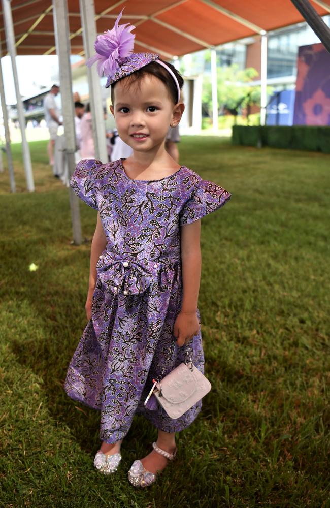 Quanta Larrakeyah, 4, at the Chief Minister's Cup Day at the Darwin Turf Club on Saturday, July 15.