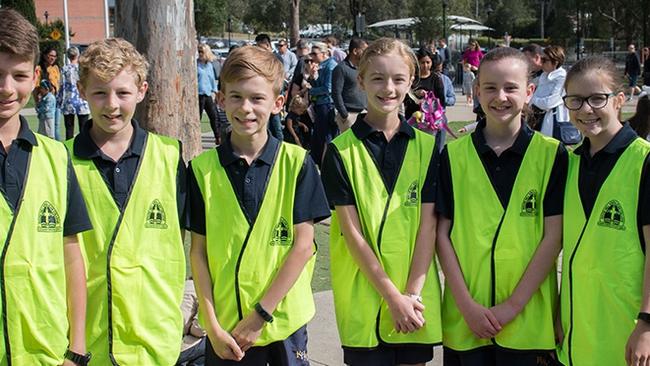 Rouse Hill Anglican College's students helping out at the kindergarten orientation day.