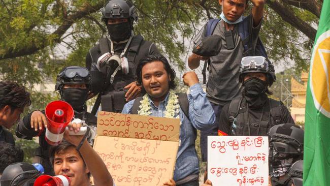 Protesters out in force in Monywa, Sagaing region. icture: Facebook via AFP