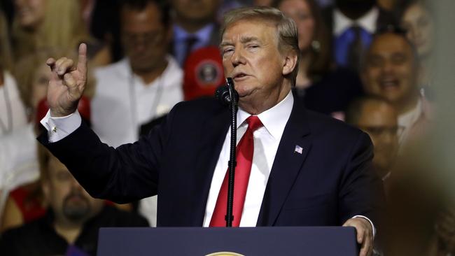 US President Donald Trump during a rally in Tampa, Florida. Picture: AP.
