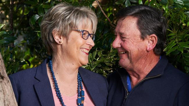 Author, Tricia Stringer poses for a picture with her husband, Daryl in Brooklyn Park, after writing a piece about he got her through some tough times, Tuesday, Sept. 24, 2019. Picture: MATT LOXTON