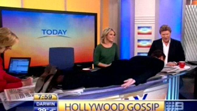 Karl Stefanovic 'planking' on the Today show. Picture: Nine 