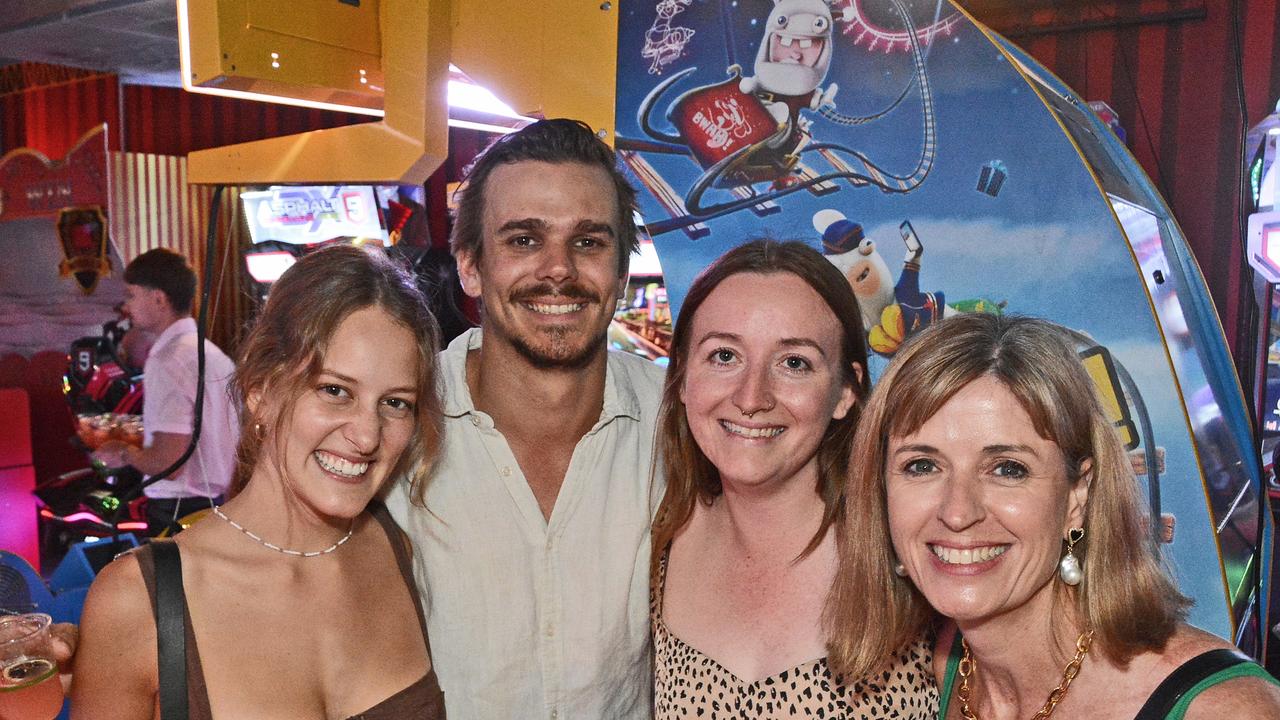 Chandler Riker, Jack Mills, Chelsea Tynan and Rachael Martin at the opening of Hijinx Hotel, Surfers Paradise. Pic: Regina King