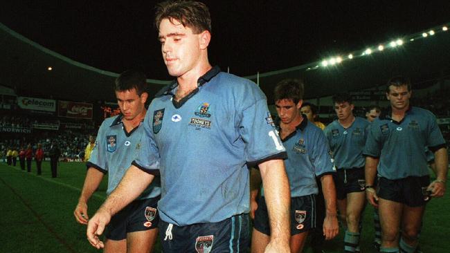 A baby-faced Brad Fittler with the Blues back in 1995.