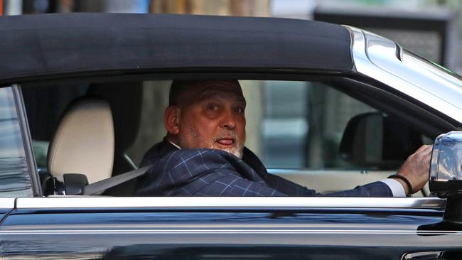 ‘The ABC crossed a line calling me murderer, hitman, one of the most violent men in Australia’: Mick Gatto leaves his lawyer’s office in Melbourne. Picture: Aaron Francis