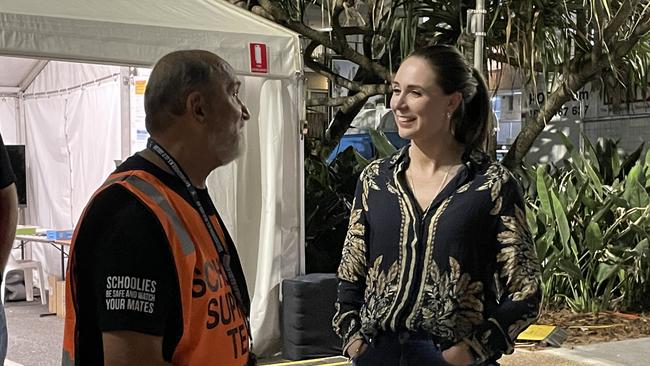 Gold Coast MP Meaghan Scanlon chats with volunteers. Picture: Georgina Noack