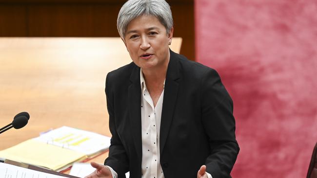 Foreign Affairs Minister Penny Wong says Israel must abide by international humanitarian law. Picture: NCA NewsWire / Martin Ollman