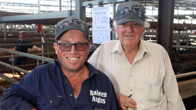 Hamilton cattle sale, HRLE, Hamilton, David Tuppen &amp; Phil Canavin, from Myamyn, selling 106 heads, Picture: Yuri Kouzmin