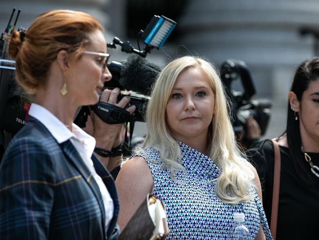 Virginia Roberts Giuffre, an alleged victim of Jeffrey Epstein, exits from federal court in New York, US. Picture: Jeenah Moon/Bloomberg