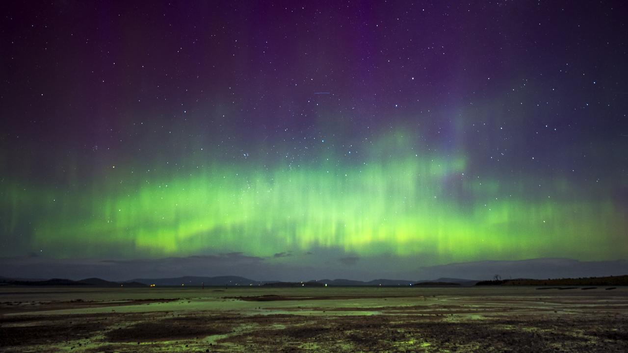 Aurora australis as seen from near Dunalley. Picture: Caroline Tan