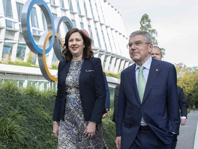 Lausanne | Switzerland 10 September 2019 IOC PRESIDENT, Thomas Bach meets with the Australian Delegation, from Queensland. Annastacia Palaszczuk- Premier QueenslandTed O'Brien - Represing Prime MinisterMike Jamieson - Council of Mayors Photography by Greg Martin/IOC