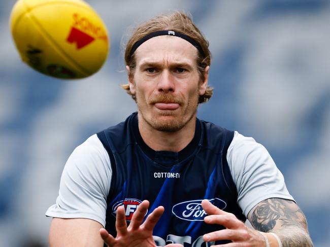 Tom Stewart is playing as a midfielder for the Cats. Picture: Dylan Burns/AFL Photos via Getty Images