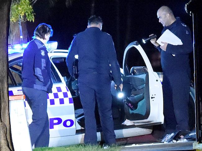 The scene after Constable Ben Ashmole was shot. Picture: Nicole Garmston