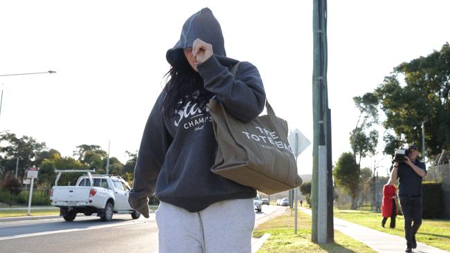 Brailey leaving Amber Laurel Remand Centre in Sydney’s west after she was initially granted bail. Picture: Jane Dempster