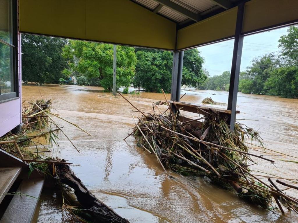 Grantham in flood on Saturday. Picture: Megan Masters