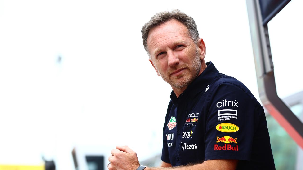 IMOLA, ITALY - APRIL 23: Red Bull Racing Team Principal Christian Horner looks on from the pitwall during Sprint ahead of the F1 Grand Prix of Emilia Romagna at Autodromo Enzo e Dino Ferrari on April 23, 2022 in Imola, Italy. (Photo by Mark Thompson/Getty Images)