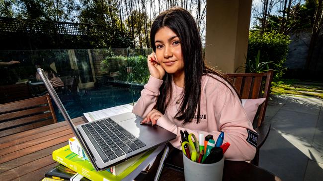 Claudia Spurio received special consideration last year while studying VCE remotely during the long lockdown. Picture: Jake Nowakowski