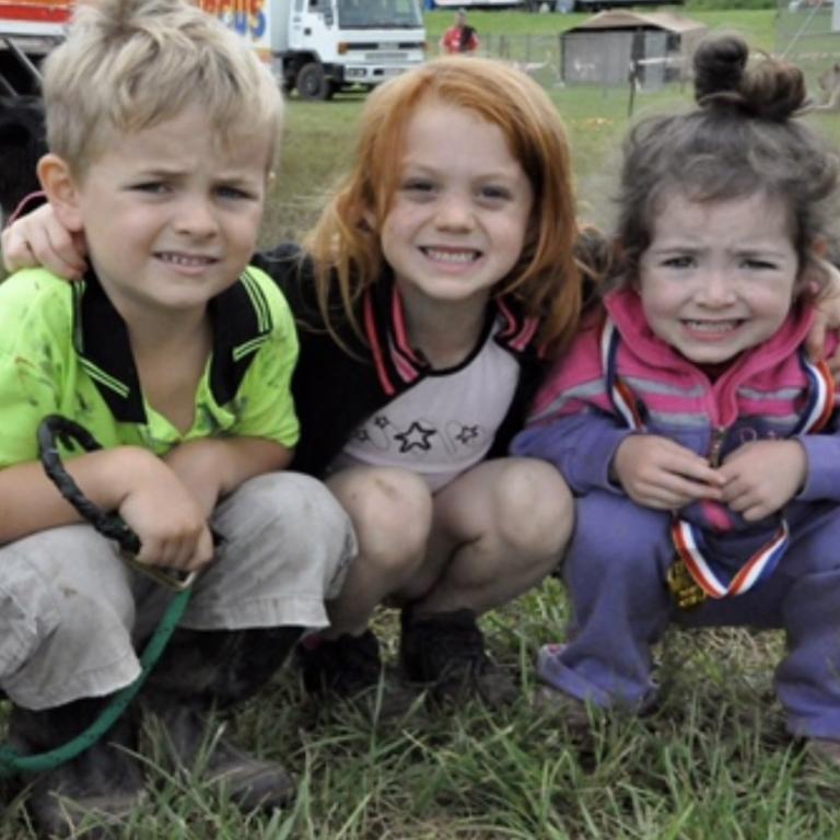 Cassius West, then five, with Shakira West, four, and Talira West-Smith, two, at Sydney’s Castle Hill in 2010. Picture: supplied