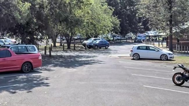 A woman and her carer were pulled away as a modified car was reversed by Jackson Creighton, before being driven off by Mark Creighton. Picture: Google Maps