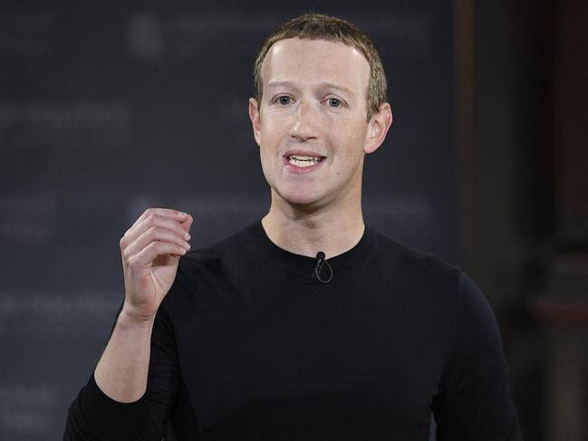 Facebook CEO Mark Zuckerberg. Picture: AP