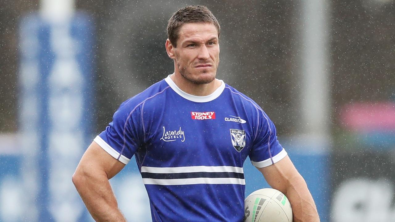 SYDNEY, AUSTRALIA - MARCH 16: Josh Jackson of the Bulldogs looks on during a Canterbury Bulldogs NRL training session at Belmore Sports Ground on March 16, 2022 in Sydney, Australia. (Photo by Matt King/Getty Images)