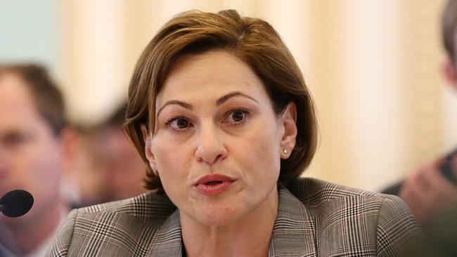 Deputy Premier Jackie Trad speaks during estimate hearings this week. Picture: Jono Searle/AAP