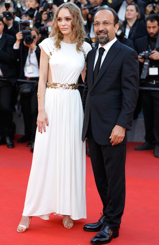 Director Asghar Farhadi and Lily-Rose Depp. Picture: Andreas Rentz/Getty Images