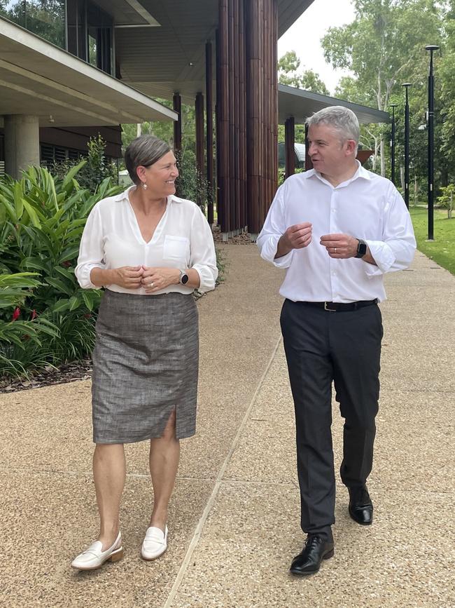 Mundingburra MP Janelle Poole with Acting Deputy Vice Chancellor of Service and Resources Division Hilary Kavanagh at James Cook University in Douglas. Picture: Nikita McGuire