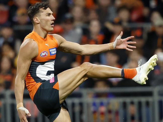 Giants Isaac Cumming  misses easy goal during the AFL Semi Final match between the GWS Giants and Brisbane Lions at Engie Stadium on September 14, 2024. Photo by Phil Hillyard(Image Supplied for Editorial Use only - **NO ON SALES** - Â©Phil Hillyard )