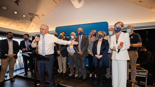 Prime Minister Scott Morrison in the electorate of Swan, Perth, on Monday.