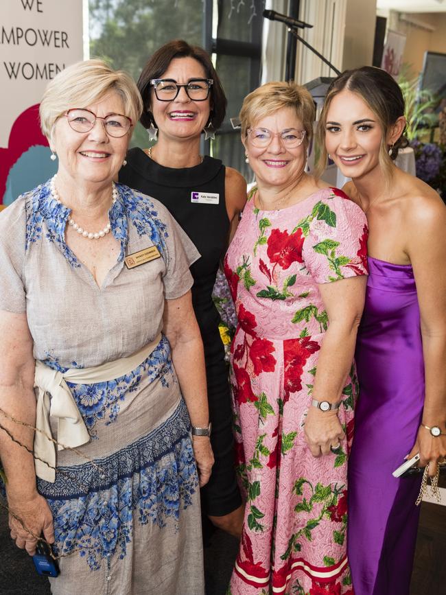 At the International Women's Day lunch hosted by Zonta Club of Toowoomba at Picnic Point are (from left) Wendy Coombes, Kate Venables, Kathryn Galea and Kate Ruijter, Friday, March 3, 2023. Picture: Kevin Farmer